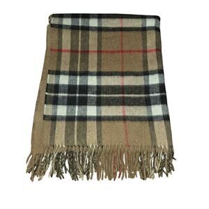 Bronte by Moon Camel Tartan Check Small Throw Knee Blanket Scarf Shawl 30" x 70"